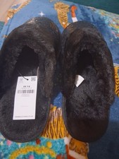 Yours Women's Size 6-7 Black Sequin Mule Slippers Brand New