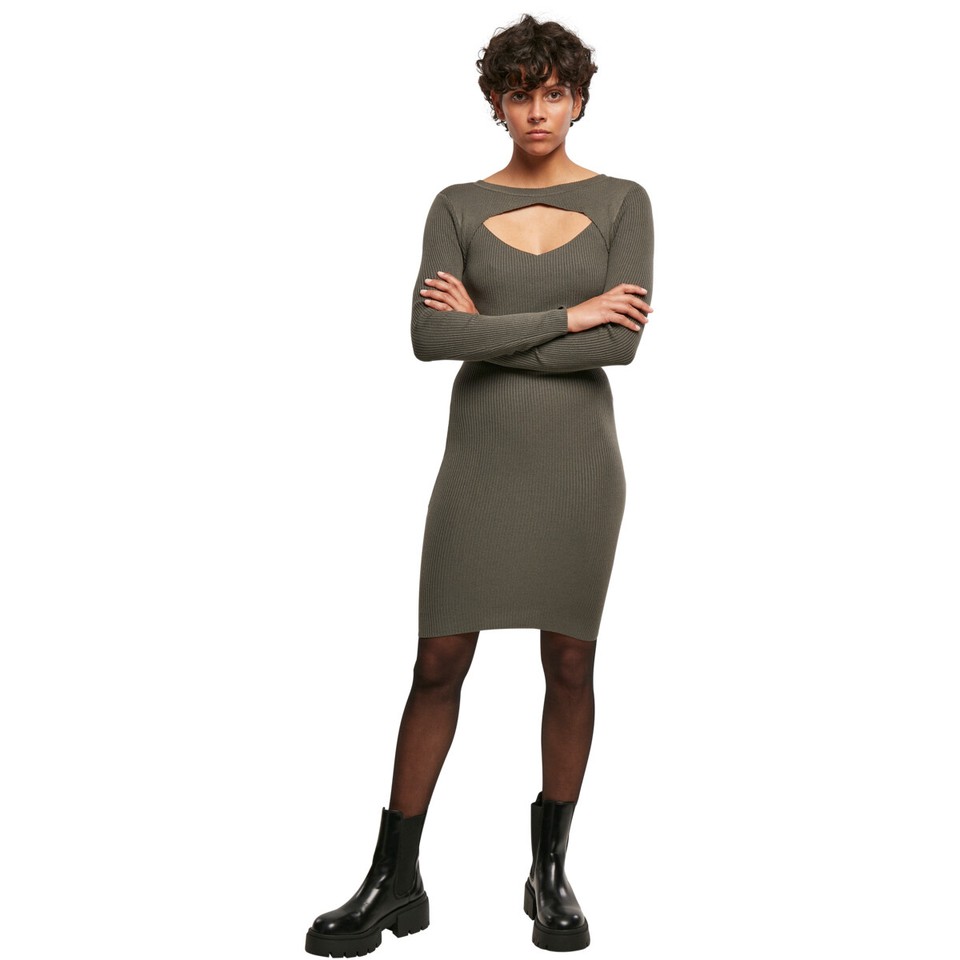 Urban Classics Ladies Cut Out Dress - Union Beige Color, Size L, Machine Washable - View #5