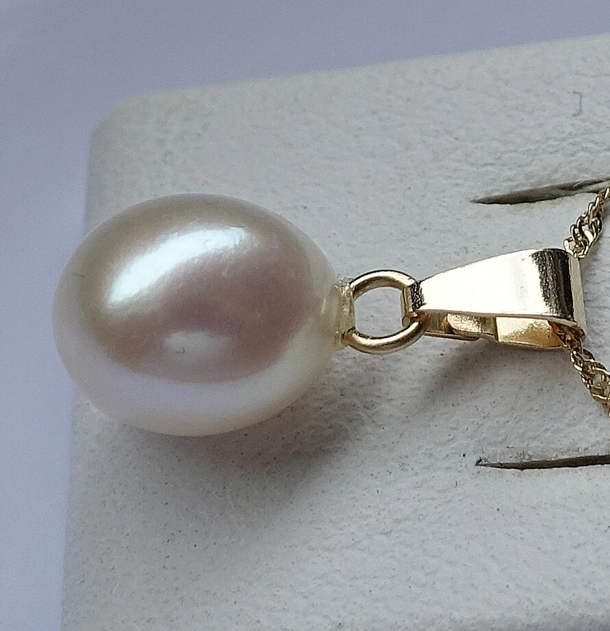 ♦️ Elegant Gelbgold Anhänger aus 585 14kt Gold mit weisser Zucht Perle ♦️♦️ 8424