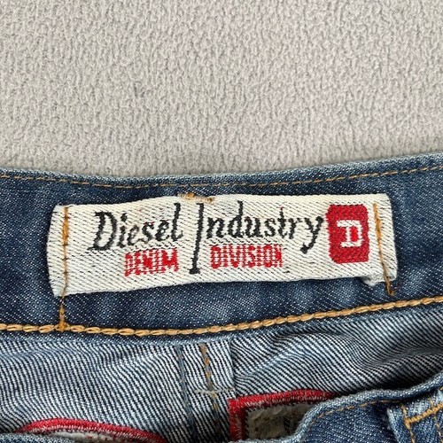Diesel Jeans Mens 34 Blue Straight Leg Embroidered Logo Skater Baggy Streetwear - Picture 11 of 22