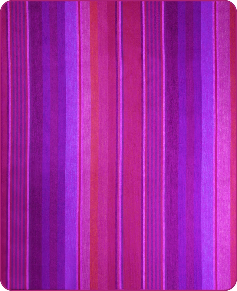 VIBRANT STRIPED ALPACA WOOL BLANKET 97" x 69" - MAGENTA & PURPLE HUES - Image 2 of 4