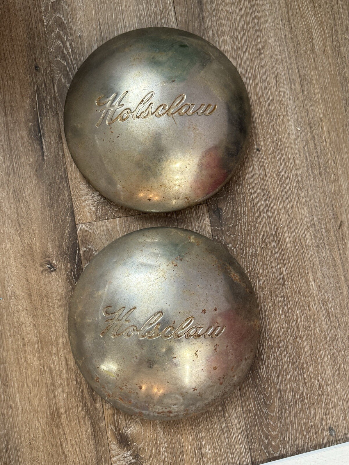 Vintage HOLSCLAW Boat Trailer Hubcaps Set of 2 Hub Caps eBay