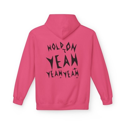 Women's Softstyle Fleece Hoodie APT. style text Hold On Yeah Unisex Rose color 