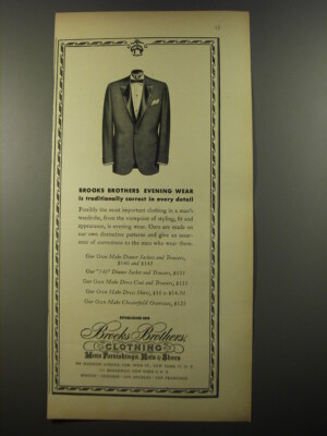 sachin and babi light blue dress 1954 Brooks Brothers Evening Wear Advertisement