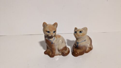 Fenton Glass Siamese Chocolate Slag Kitten Cat Figure Blue Jewel Necklace Signed - Picture 1 of 10