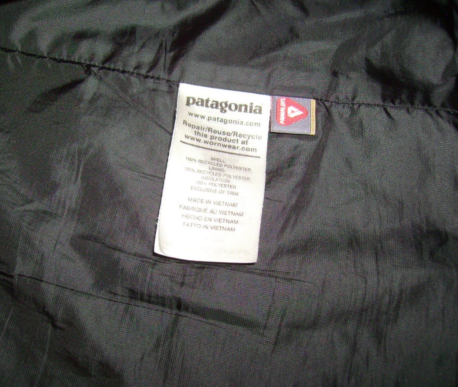 Patagonia Nano Puff full zip Jacket Men's Size MEDIUM Black Primaloft Insulated