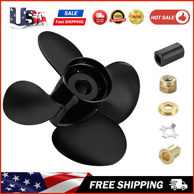 13.8 x 13 Outboard Propeller Fits Mercury 40-140HP 15 Spline Tooth 4 Blades , RH