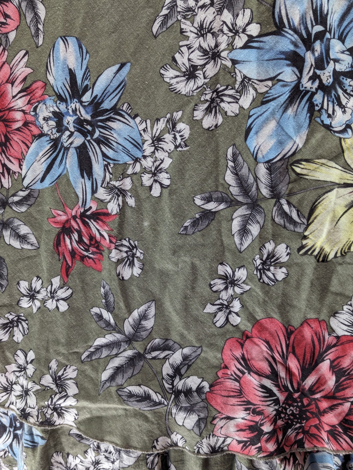 Joe Browns Tunic Style Dress Size 8 Floral Green Linen Mix Lined Women’s image 3