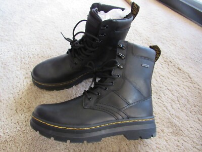 Dr. Martens Black Leather Waterproof Boots M8 W10 | eBay