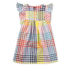 TEA COLLECTION Paloma Plaid Empire Mini Dress - Multi - NWT Girls 16