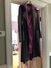 Ladies Long Purple/grey Coat, Size S