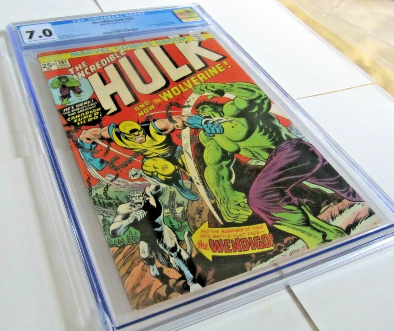 INCREDIBLE HULK 181 (1ST APP WOLVERINE) CGC 7.0 HOLY GRAIL MEGA KEY LOOKS 7.5!!!