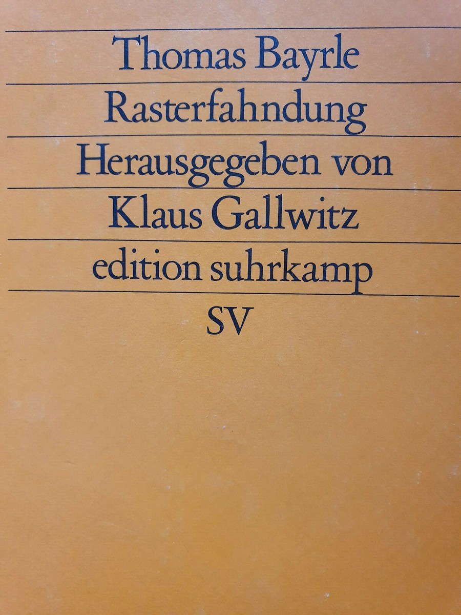 Thomas Bayrle Rasterfahndung ISBN 3-518-11069-1 | eBay