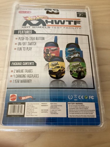 Hot Wheels Test Facility Walkie Talkie Unopened Package 4 Changable faceplates - Picture 2 of 3