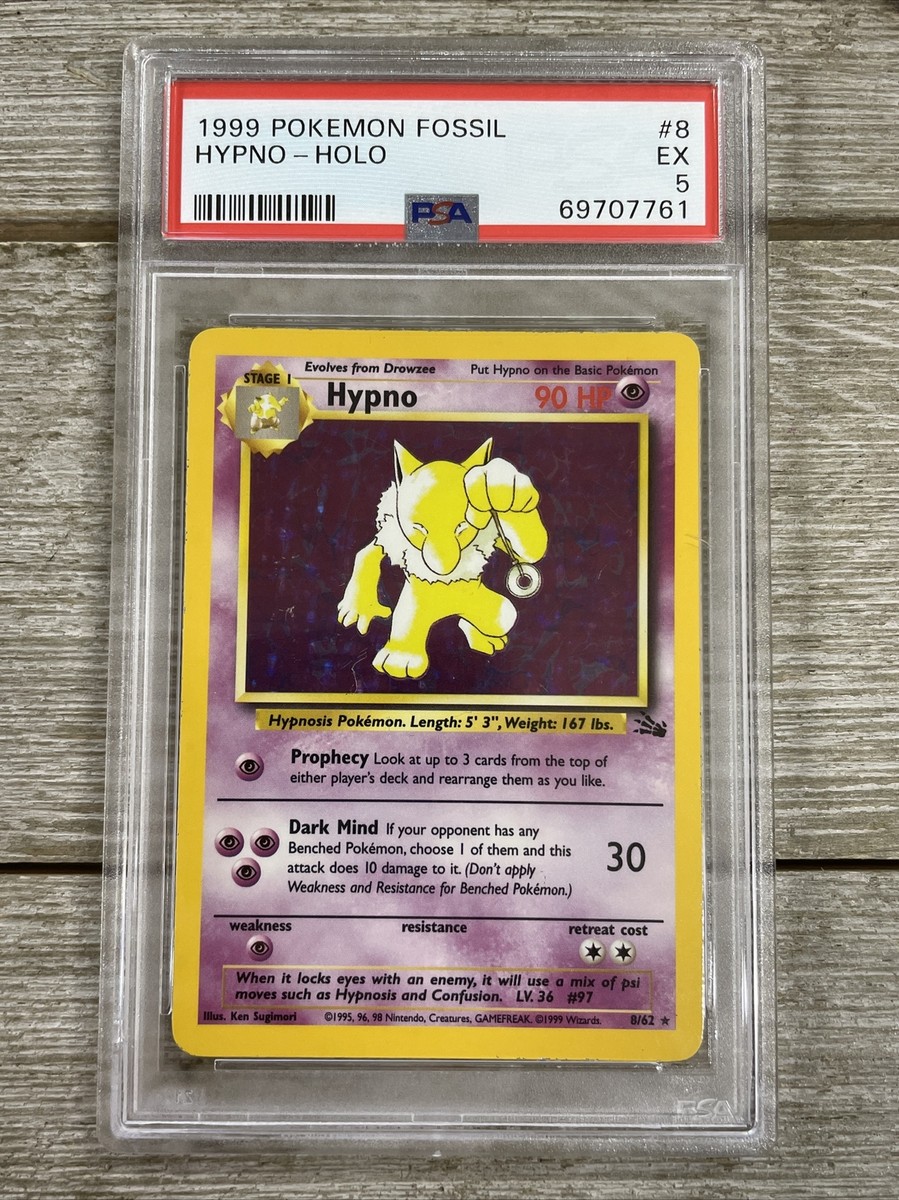 Graded PSA 5 1999 Pokemon Fossil - Hypno - Holo | eBay