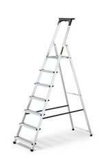 ALUMINUM 7-STEP HOUSEHOLD LADDER WITH TOOL SHELF 125 KG