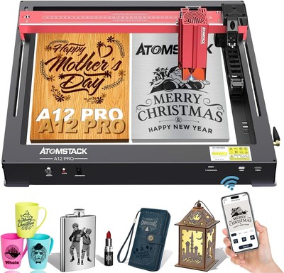 ATOMSTACK A12 Laser Engraver Cutter 12W for Personalized Gifts DIY CNC Machine