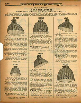 1926 PAPER AD 2 PG X Ray Lamp Reflectors Beehive Jove Scoop Poke Bonnet Jupiter