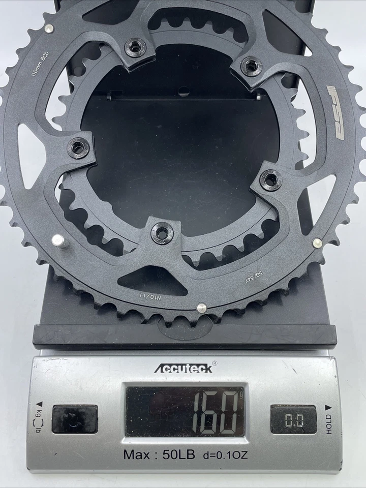 FSA Pro Road 50 & 34 Compact 5-Arm 110mm 10/11-Speed Alloy Chainring Set - Image 2 of 4