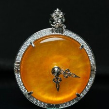 Certified Natural Yellow jade Jadeite Bread safety Buckle Pendant&Necklaces 平安扣