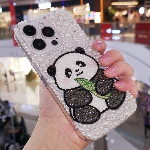 Handmade Gorgeous Rhinestone Panda Case for iPhone 16 15 14 13 12 11 Pro Max - 第 7/9 張圖片