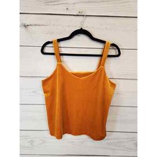 Old Navy Women's Mustard Orange Velour Solid Sleeveless Cami Tank Tops Size S