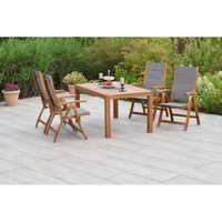 Merxx GartenmöBel Set 5Tlg. 4 Klappsessel + 1 Ausziehtisch 150 (200) X 90 Cm