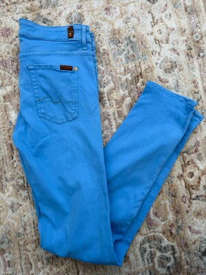 For All Mankind Light Blue Skinny Jeans Christen Size w30 (uk 12