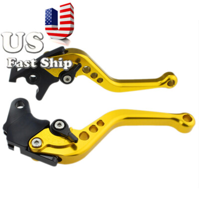 FXCNC CNC Short Clutch Brake Lever Fit YZF R6 1999-2004 YZF R1 2002-2003 Gold