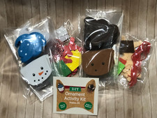 REINDEER and SNOWMAN felt cupcake ornament kit KID CRAFT 30 ornaments NEW