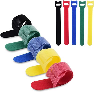 6 pcs Microfiber Cloth Cable Straps Hook Loop Reusable Fastening Cable 6'' Ties