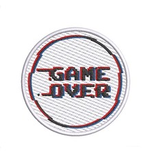 Game Over Logo Patch Embroidered Iron-On Applique Backpack Jacket, Grim Darkness