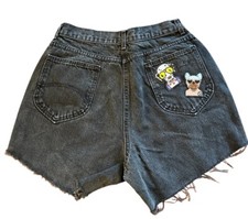 VTG 80s Chic Black Denim Cutoff Shorts 27 Waist Relaxed Western Grunge