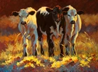 Wall art Three Cows Oil painting Giclee HD Printed on canvas L2067