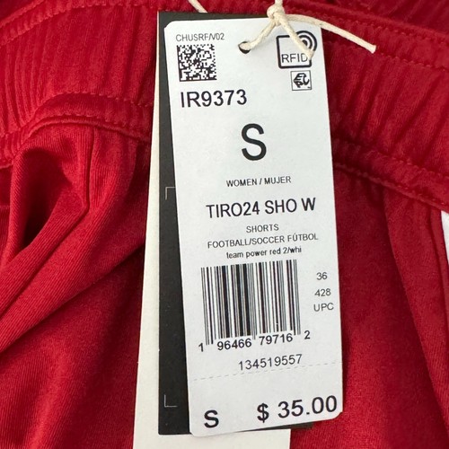 Adidas Tiro 24 Team Power Red White Women’s Size Small Regular Fit Soccer Shorts - Picture 9 of 9