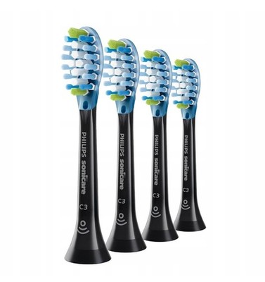 Philips Sonicare C3 HX9044/33 Ersatzbürsten 4er Pack Schwarz Neu DE