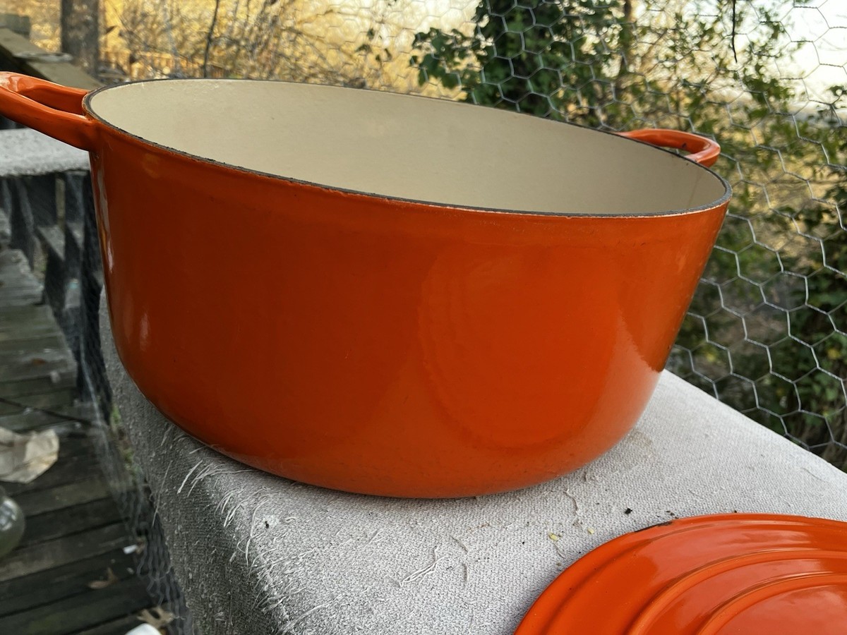 Le Creuset K (#34) 13.25 Quart Cast Iron Dutch Oven Orange | eBay
