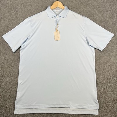 Peter Millar Summer Comfort Polo Shirt Mens L Light Blue Performance MS25EK01S