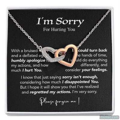 I Am Sorry Necklace Apology Gift, Please Forgive Me Christmas Jewelry