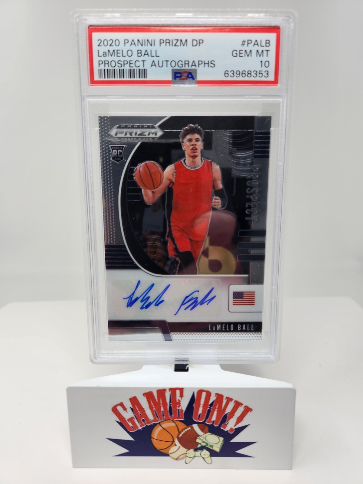 PSA 10 2020 Panini Prizm Draft #PALB LaMelo Ball Prospect Auto RC Rookie sc