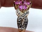Ross Simons Sterling Silver Gold Plated 4 Pink Sapphires 2 Diamonds Ring - Sz 8 — photo 7