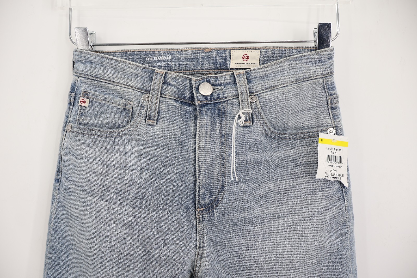 AG Adriano Goldschmied The Isabelle  High Rise Straight Crop Jeans Size 24 Ombre thumbnail 6