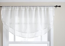 Elegance Sheer Voile Ascot Valance, 60" x 24", Beige