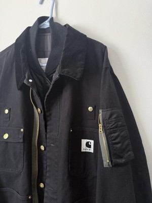 Carhartt WIP x Sacai MA-1 Michigan Jacket Sz 4 XL FW23 Black Carhartt WIP x Sacai MA-1 Michigan Jacket Sz 4 XL FW23 Black