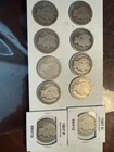 Lot of 10 BARBER SILVER HALF DOLLARS!!  Great Collectors Lot !!