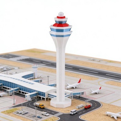 1/400 Airport Control Tower Model Prop Collection DIY Project Scene Display