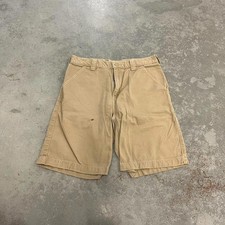 vintage carhartt beige relaxed fit carpenter cargo shorts size 33