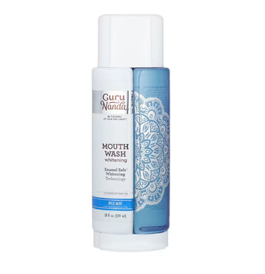 GuruNanda, Mouth Wash Whitening, Wild Mint, Mundspülung, wilde Minze, 591 ml