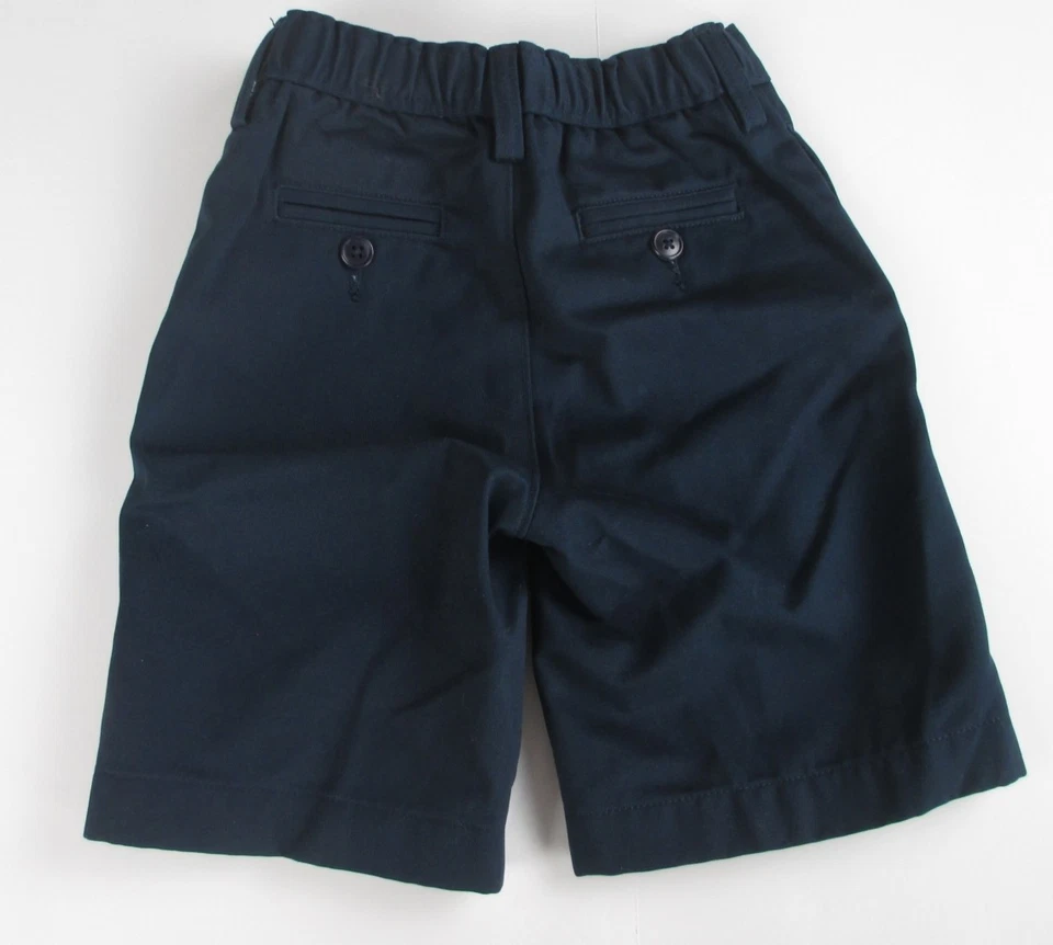 LANDS END Uniforme Escolar Azul Marino Frente Liso Algodón Chino Pantalones Cortos Niños 7 Delgados NUEVO Foto 2 de 4