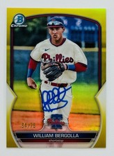 William Bergolla Phillies Autographed 2023 Bowman Chrome Yellow /75 #BCP-67 COA
